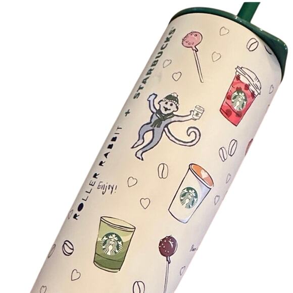 Starbucks x Roller Rabbit Limited Edition Coffeehouse Bonanza 24oz SS Tumbler - Picture 4 of 6